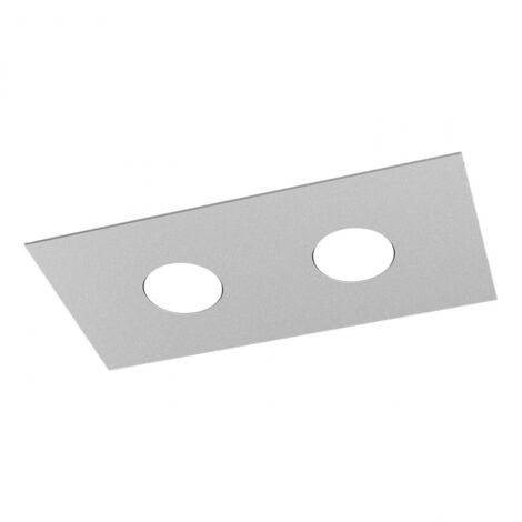 Plafonnier rectangulaire Toplight Area à 2 lumières avec culot GX53, structure grise, design moderne 40x20x3cm (1/5)