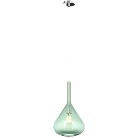 Suspension Moderne Kona 1 Lumière En Verre Vert - Culot E27 - Réglable Jusqu'À 250 Cm De Diamètre (1/2)