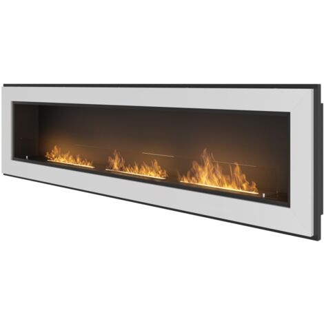 Cheminée au bioéthanol encastrable Frame 1800 SimpleFire avec verre blanc
