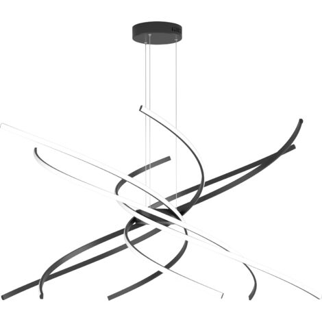 Lustre LED moderne Tornado 88 W 5 950 lm Noir – Lumière blanche naturelle – Suspension (1/7)