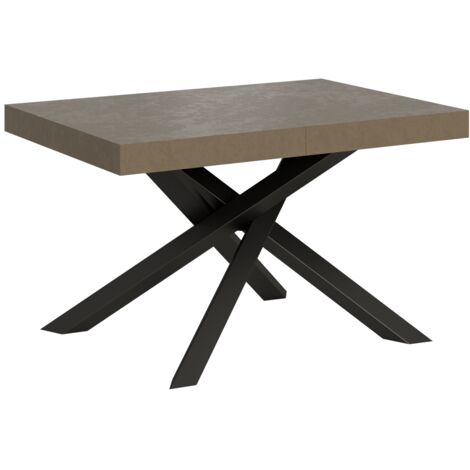 Table Extensible Volantis Gris Tourterelle 120/380X90 Cm Avec Pieds Anthracite (1/5)