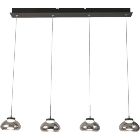 Arabella - Suspension Fabas Luce 4 Lumières - Led 32W - Design Moderne Fumé (1/4)