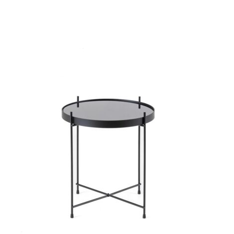 Marissa Table basse (38x38x43h) en verre trempé noir (1/5)
