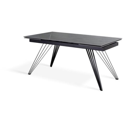 Match 1 Table Extensible (160/240X90 Cm) En Céramique Noire (1/5)