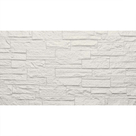 Ensemble de 12 panneaux décoratifs effet brique et pierre 3D, revêtement mural PU 8,6 m² (120x60x2,5 cm), quartzite blanc