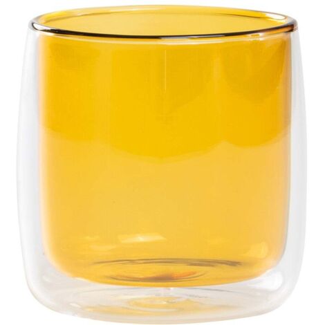 No Bilia Set De 4 Verres Double Paroi Tumbler Borosilicate Double Paroi Transparent Et Jaune Or Design Contemporain Élégant Haute Résistance (1/5)