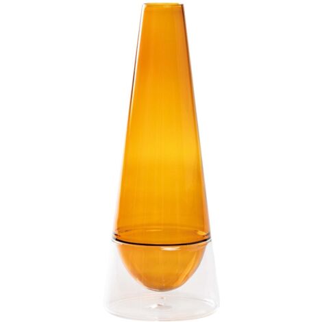 Vase Conosfera 100 En Verre Borosilicaté Soufflé À La Main, Fabrication Technique Incalmo, Design Élégant Couleur Ambre, Objet Décoratif D'Ameublement (1/5)