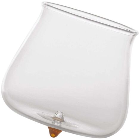 Zafferano Lot de 6 gobelets Pirolo en verre borosilicate couleur Ambre, design original inspiré par la toupie, élégant complément de table Zafferano (1/5)