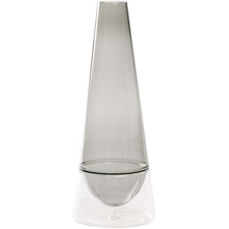 Vase Conosfera 100 En Verre Borosilicate Soufflé À La Main, Design Artisanal Avec Technique Incalmo, Couleur Grise, Élément Décoratif Moderne Élégant (1/5)