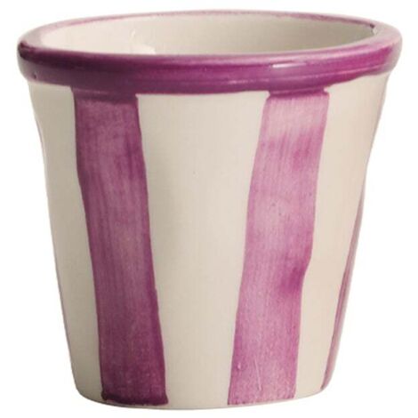 Zafferano Lido Righe : Lot de 6 verres en céramique artisanale faits à la main, couleur Violet. Design unique Made in Italy pour une table élégante.