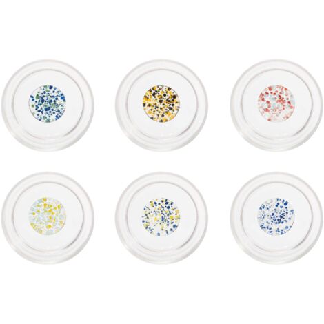 Teca Lot de 6 Verres Tumbler Ligne Terrazzo en Verre Borosilicate avec Décors Assortis à l'Intérieur, Double Paroi, Design Empilable et Ergonomique