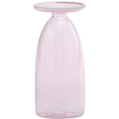 Petit vase Un Fiore en verre borosilicaté soufflé à la bouche, couleur Rose, capacité 22 cl, design raffiné et élégant avec embouchure évasée.