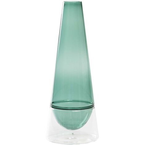 Vase Conosfera 100 En Verre Borosilicate Soufflé À La Main, Design Élégant Couleur Vert Lac, Technique Incalmo Pour Un Complément D'Ameublement Unique (1/5)