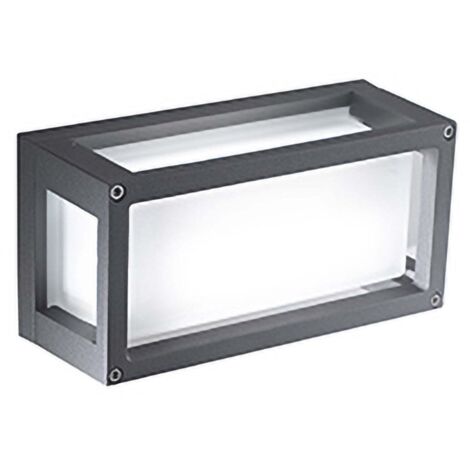 Applique et plafonnier Home IP54 gris en aluminium et verre satiné, douille E27, idéal pour extérieur et jardin. (1/5)