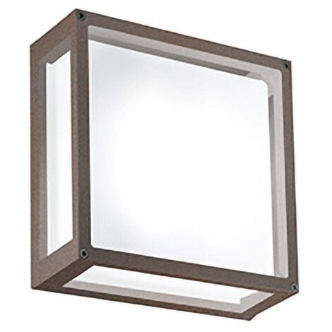 Home Applique Et Plafonnier Led 20W 2926 Lumens Ip54 En Aluminium Peint Corten Carré 25X25 Cm Pour Intérieur Et Extérieur Design Moderne (1/4)