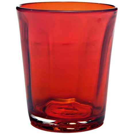 Zafferano Lot de 6 Verres Tumbler Série Bei en verre coloré rouge, fabrication artisanale à la main, design raffiné pour la table quotidienne
