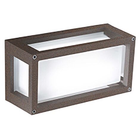 Applique et Plafonnier IP54 en Aluminium Verni Corten, Style Moderne pour Intérieur et Extérieur, Culot E27, Dimensions 12,2x25x9,5 cm (1/5)