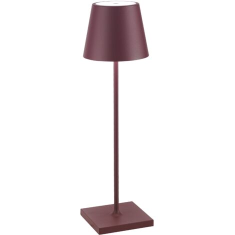 Lampe LED Poldina Pro Bordeaux rechargeable IP65 usage extérieur, dimmable avec autonomie jusqu'à 12 heures