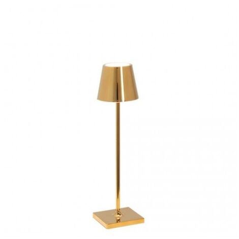 Lampe de table LED Poldina Pro Micro Polished Gold, rechargeable et dimmable avec une autonomie allant jusqu'à 12 heures