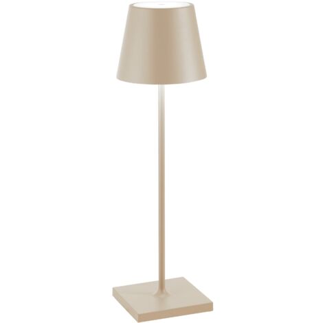 Lampe de table LED Poldina Pro Sabbia, rechargeable et dimmable avec une autonomie jusqu'à 12 heures