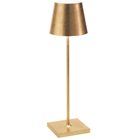 Lampe de table LED Poldina Pro Gold Leaf, rechargeable et dimmable avec une autonomie allant jusqu'à 12 heures