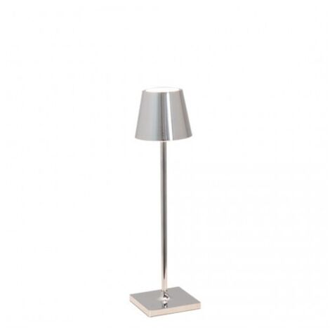Lampe de table LED Poldina Pro Micro Chrome Poli, rechargeable et dimmable avec une autonomie allant jusqu'à 12 heures