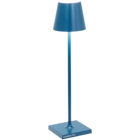 Lampe de table LED Poldina Pro Micro Blu Capri, rechargeable et dimmable avec une autonomie jusqu'à 12 heures