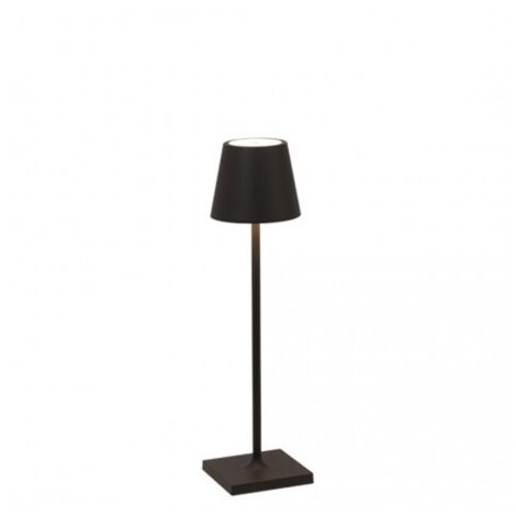 Lampe de table LED Poldina Pro Micro Black, rechargeable et dimmable avec une autonomie allant jusqu'à 12 heures
