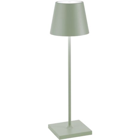 Lampe LED Poldina Pro Vert Sauge rechargeable IP65 usage extérieur, dimmable avec autonomie jusqu'à 12 heures