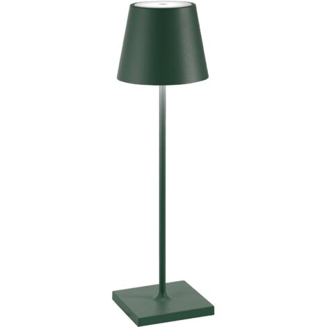 Lampe de table LED Poldina Pro Vert Foncé, rechargeable et dimmable avec une autonomie allant jusqu'à 12 heures