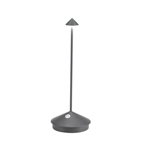 Lampe de table LED sans fil rechargeable et dimmable Pina Pro Gris Foncé Zafferano