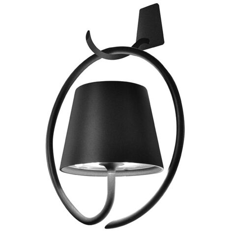 Applique LED avec Crochet Poldina Gris Foncé rechargeable et dimmable avec batterie jusqu'à 12 heures (1/3)