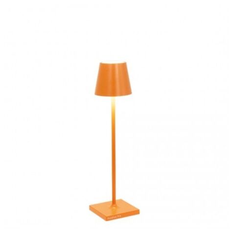 Lampe de table Poldina Pro Micro Orange LED, rechargeable et dimmable avec une autonomie jusqu'à 12 heures
