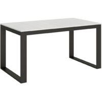 Table extensible 90x160/420 cm Tecno Evolution FrĂŞne Blanc structure Anthracite
