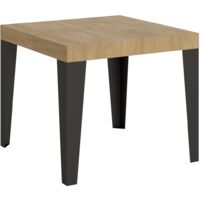 Table extensible 90x90/246 cm ChĂŞne Flamme Nature Structure Anthracite