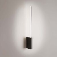 Brilliant Applique LED 1 Lumière en Aluminium Peint en Noir, Design Cylindrique, Technologie Graduable TRIAC, Hauteur 50,7 cm, IP20