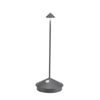 Lampe De Table Led Sans Fil Rechargeable Et Dimmable Pina Pro Gris Foncé Zafferano
