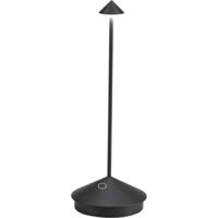 Lampe De Table Led Pina Pro Noir Mat Rechargeable Et Dimmable Sans Fil Zafferano
