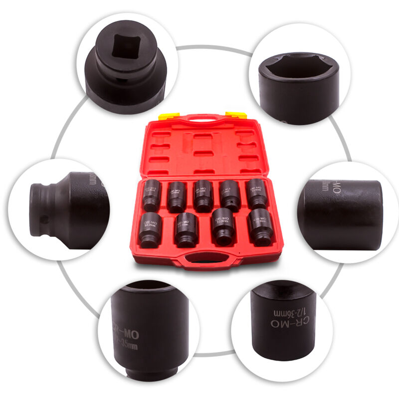 1/2' 5PCS Juego De Enchuf De Impacto Profundo Cr-Mo 6 Para