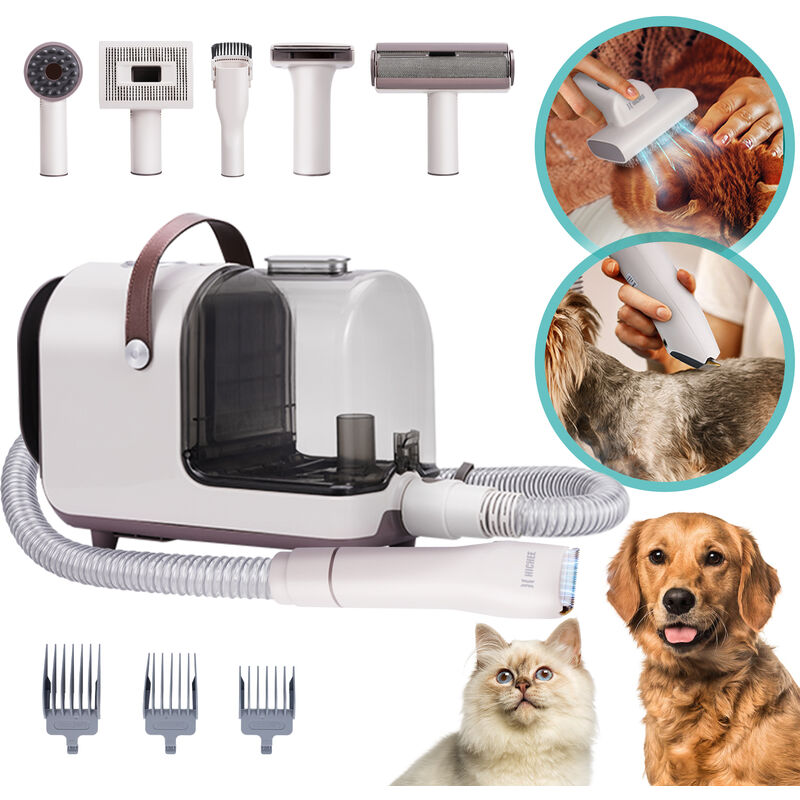 Secador de pelo para mascotas para perros y gatos pequeños y medianos |  Secador de pelo de perro 2 en 1 con cepillo deslizante autolimpiante |  Secador