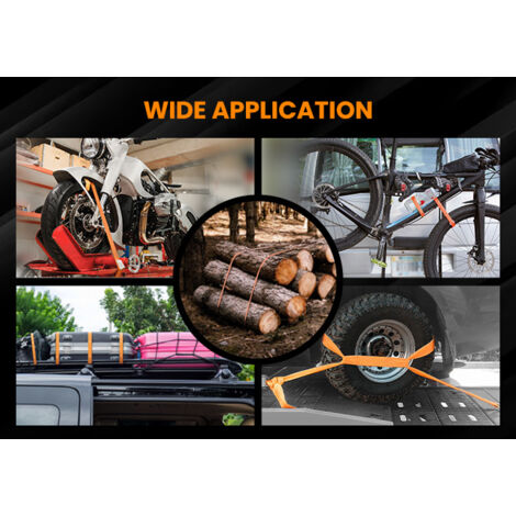 PETEX 2 X Automatic Ratchet Tie Down Straps, 1 Piece, 5 M X 35 Mm, 1000/2000 DaN, Orange, Double Hook