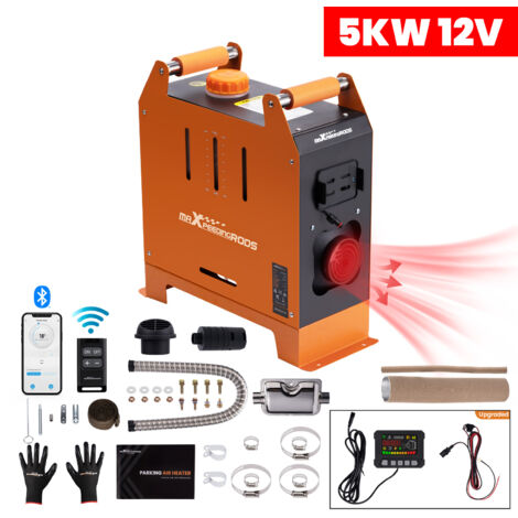Calentador de Aire Diesel 12V 5KW Calefacción Estacionaria Diesel Bluetooth Interruptor LCD para Remolques de Autocaravanas Camiones RV (1/5)