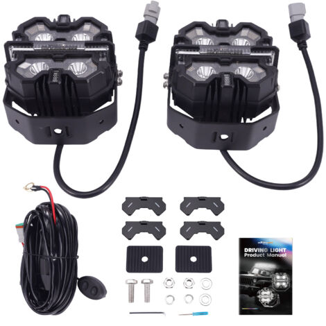 Luz LED Auxiliar Conducción 5" 212W RGB DRL Spot Beam Side Shooter IP68 12V (1/5)
