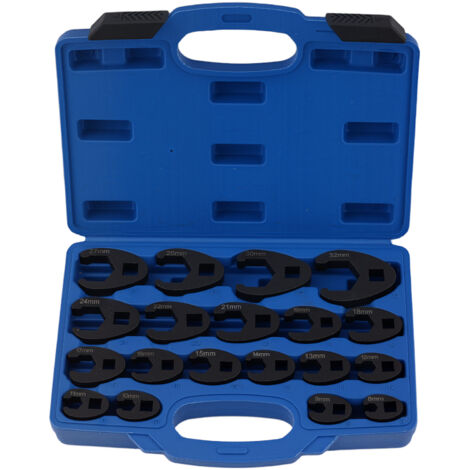Juego 19 Llaves Pata de Gallo Acero Profesional 8-32mm Azul 3/8" 1/2" New (1/5)