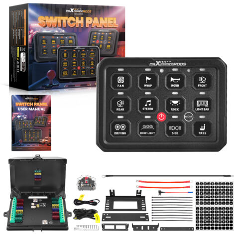 Panel Control Táctil 12 Botones RGB Universal For Vehículo Offroad 12V-24V