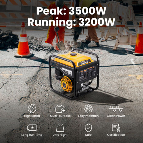 Grupos electrógenos de gasolina 3500W 230V generador inverter de 4 tiempos Inversor para camping MaXpeedingrods