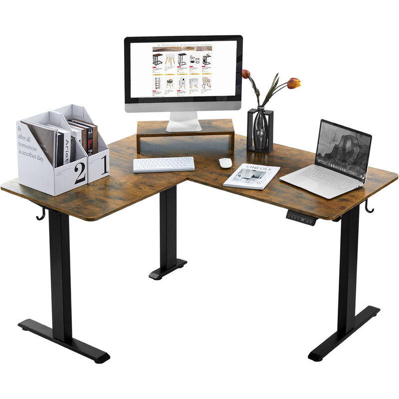 Mesa Auxiliar Escritorio de Computadora Mesa de Ordenador PC Multifuncional  Madera 55 x 35 x 65 cm - Costway