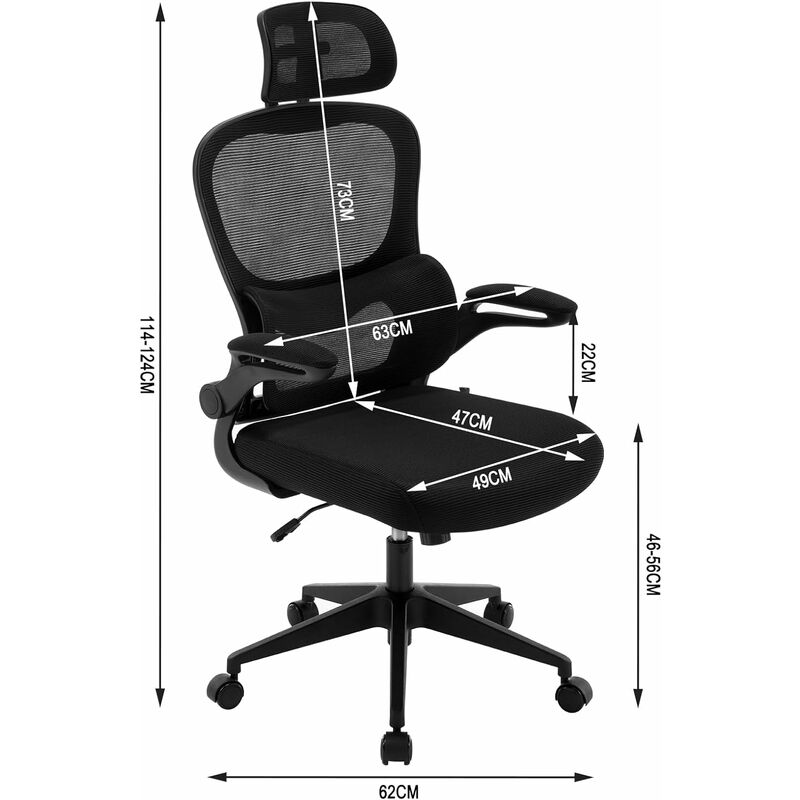 Sillas ergonómicas de escritorio de oficina con cuello y respaldo lumbar,  asiento de juegos, silla de computadora para adultos y adolescentes, carga