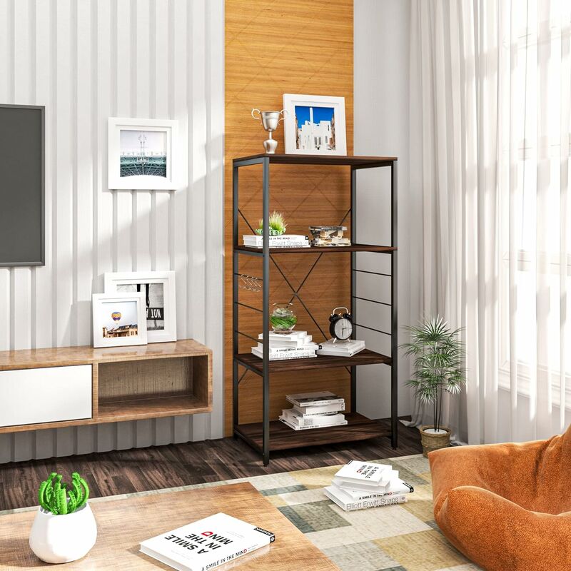 Estante de pared industrial para sala de estar, estante de almacenamiento  de cocina rústico de 2 capas, estantes flotantes de metal para estantería  de