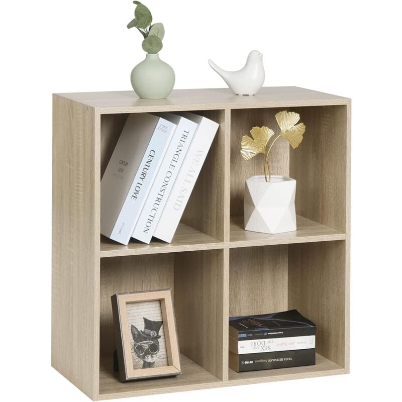 WOLTU Estanterﾨﾪa para Libros Estanterﾨﾪa de Exposiciﾨﾮn Estanterﾨﾪa de Pared con MDF Estante para Oficina Gabinete para Archivos 4 Compartimentos 59 6X29X59 8cm SK002hei2